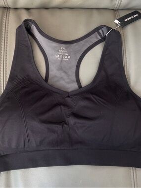 Black Sports Bra - 2XL Comfort Support